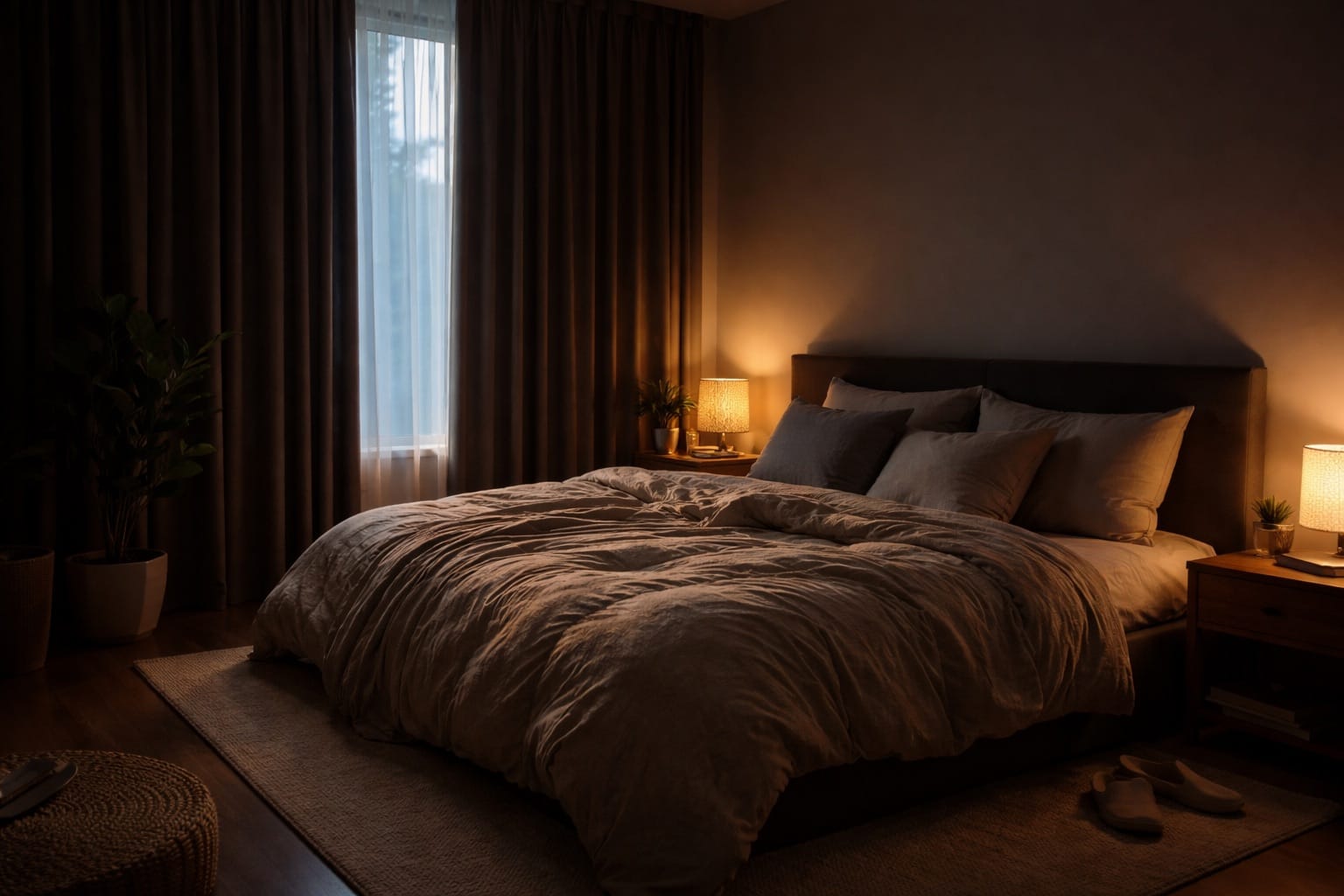 Peaceful bedroom setup optimized for quality sleep