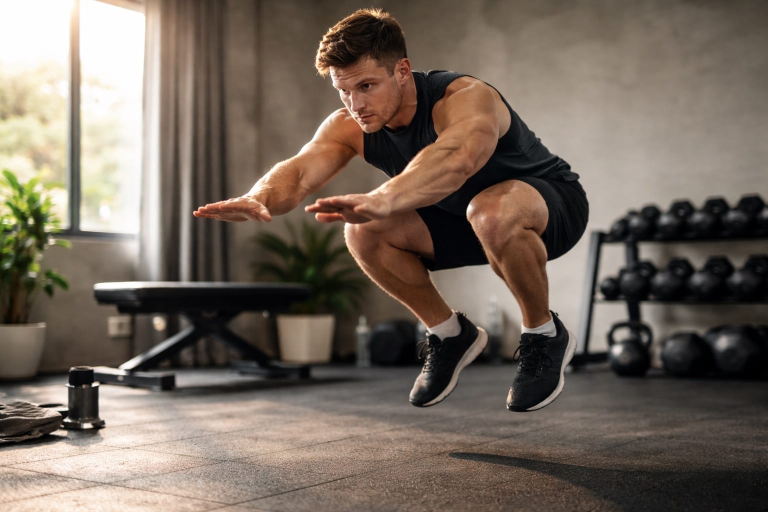 Person doing an intense short workout