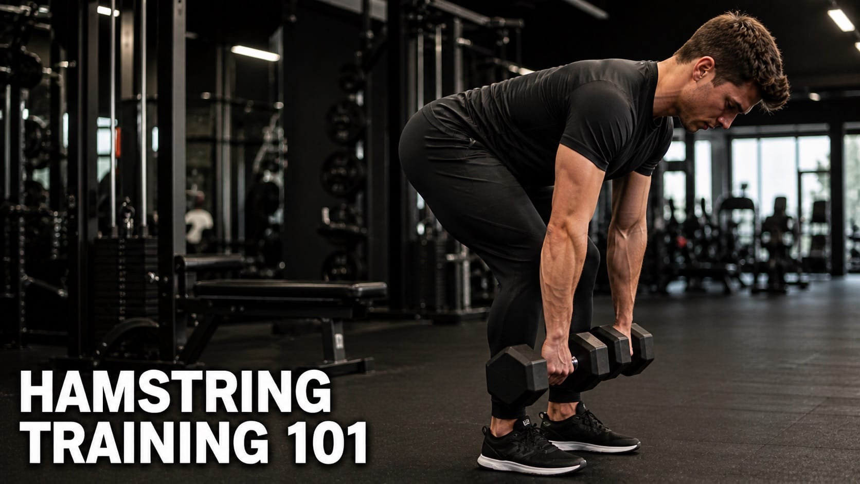 Athletic person performing Nordic hamstring curl with controlled descent showing strong posterior chain engagement
