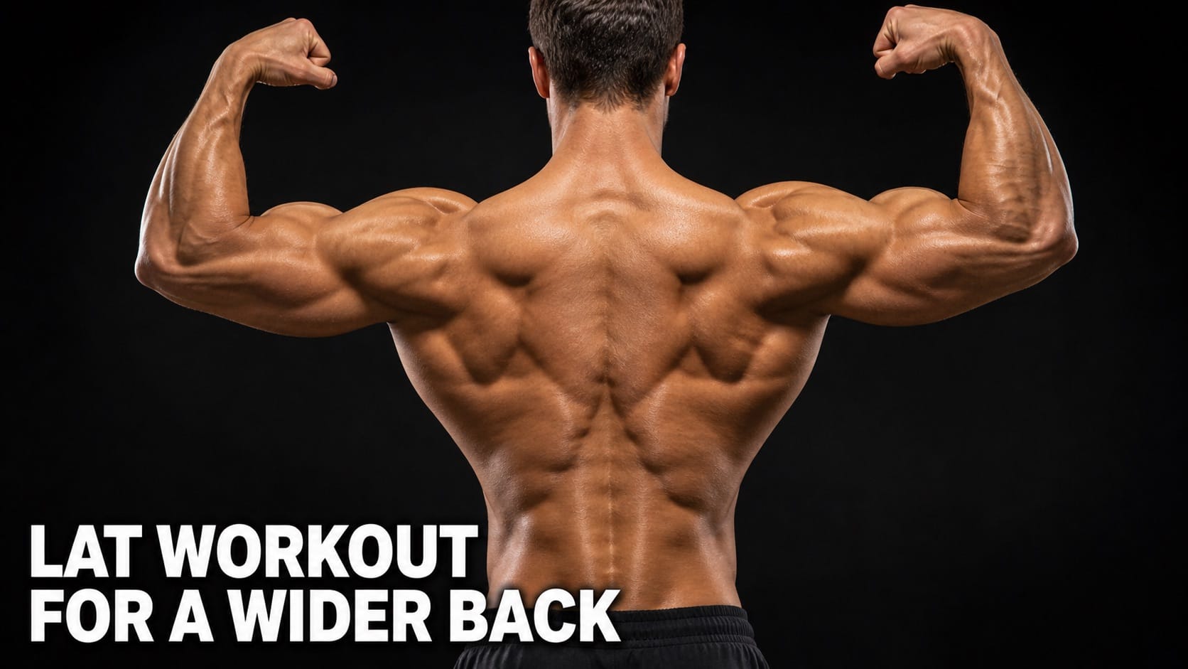 Rear view of muscular back showing well-developed latissimus dorsi muscles creating a V-taper shape