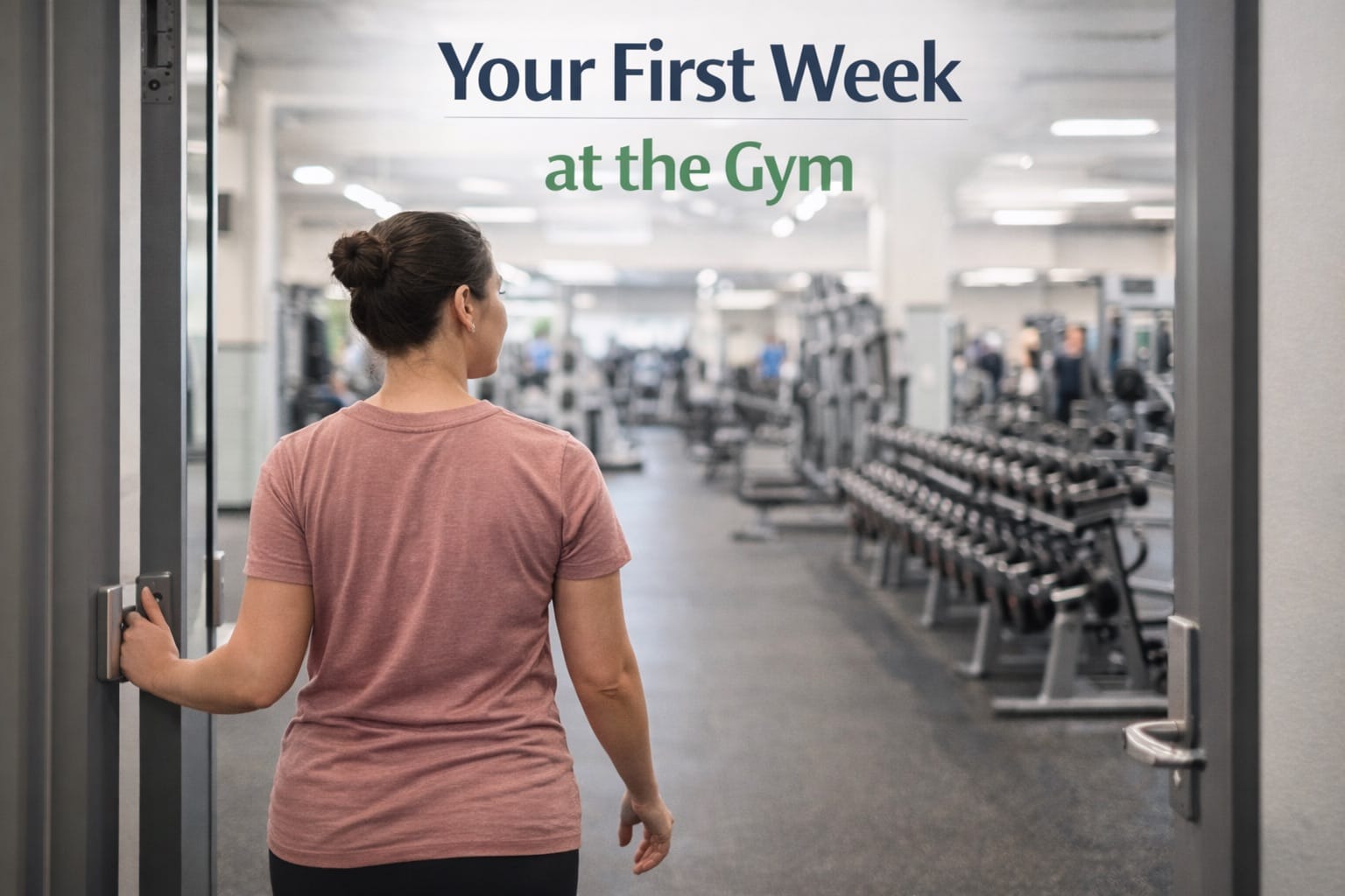 View from inside gym entrance with weight floor visible ahead welcoming new members