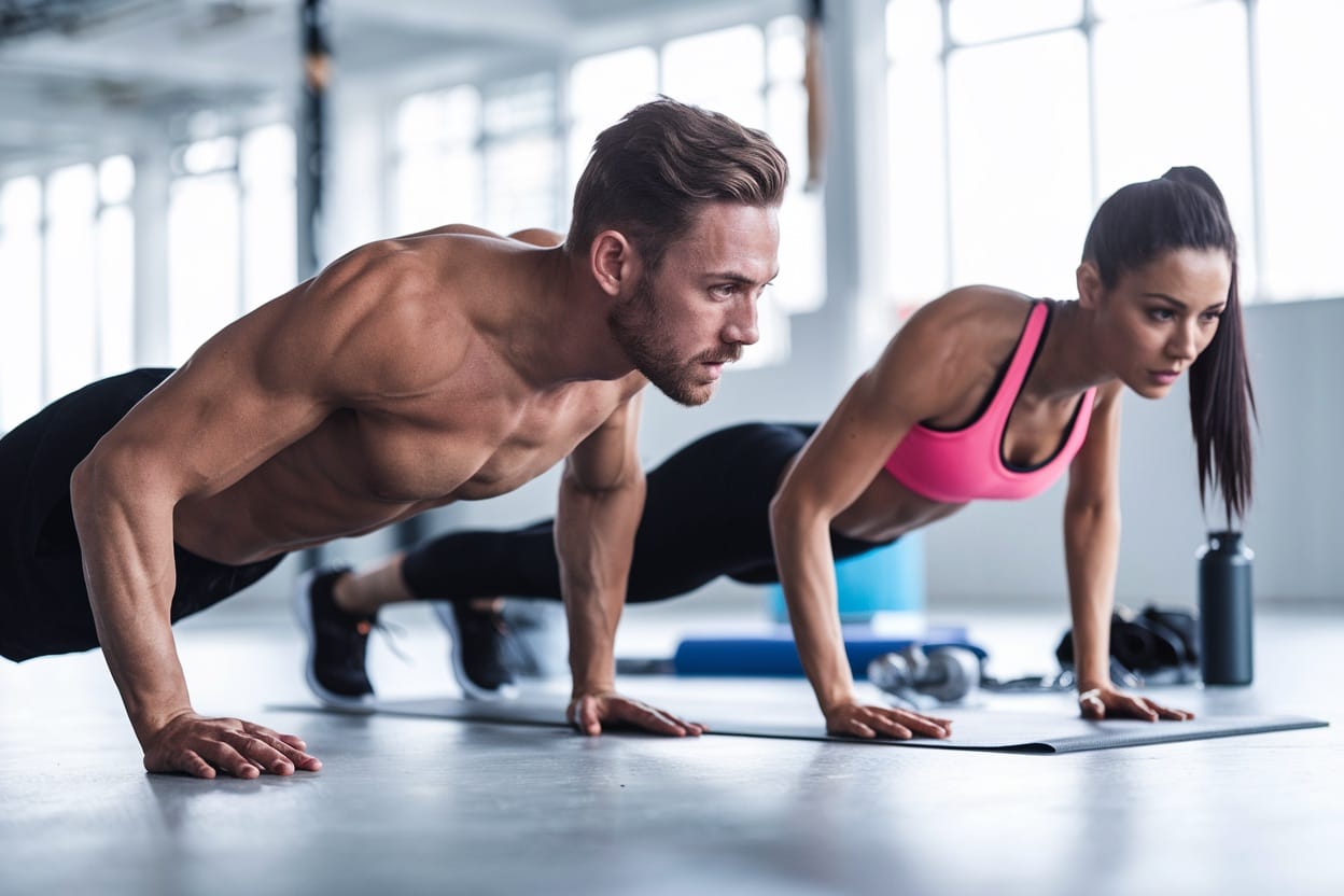 Person performing weight loss exercises at home