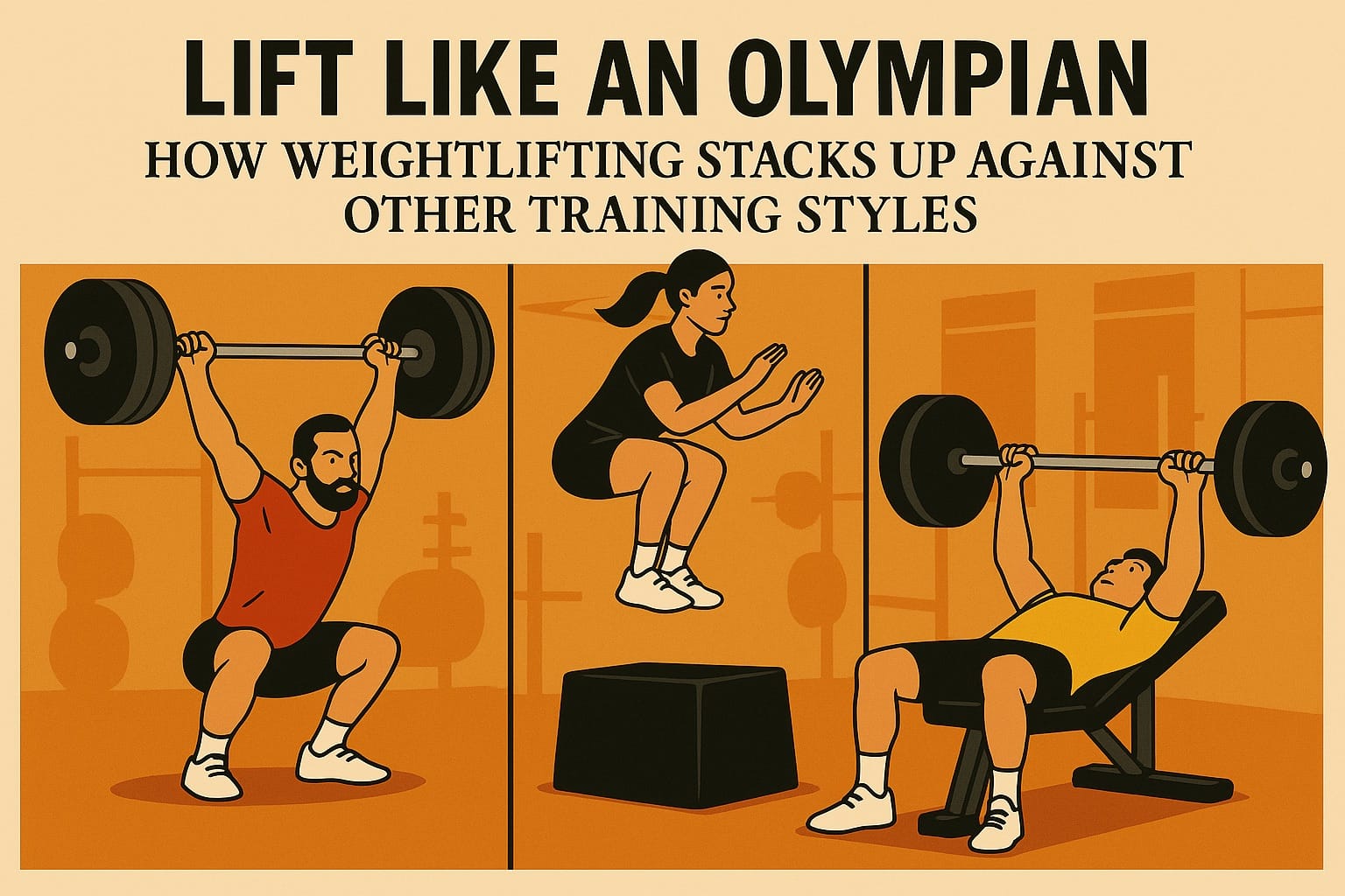 Olympic weightlifter performing a clean and jerk