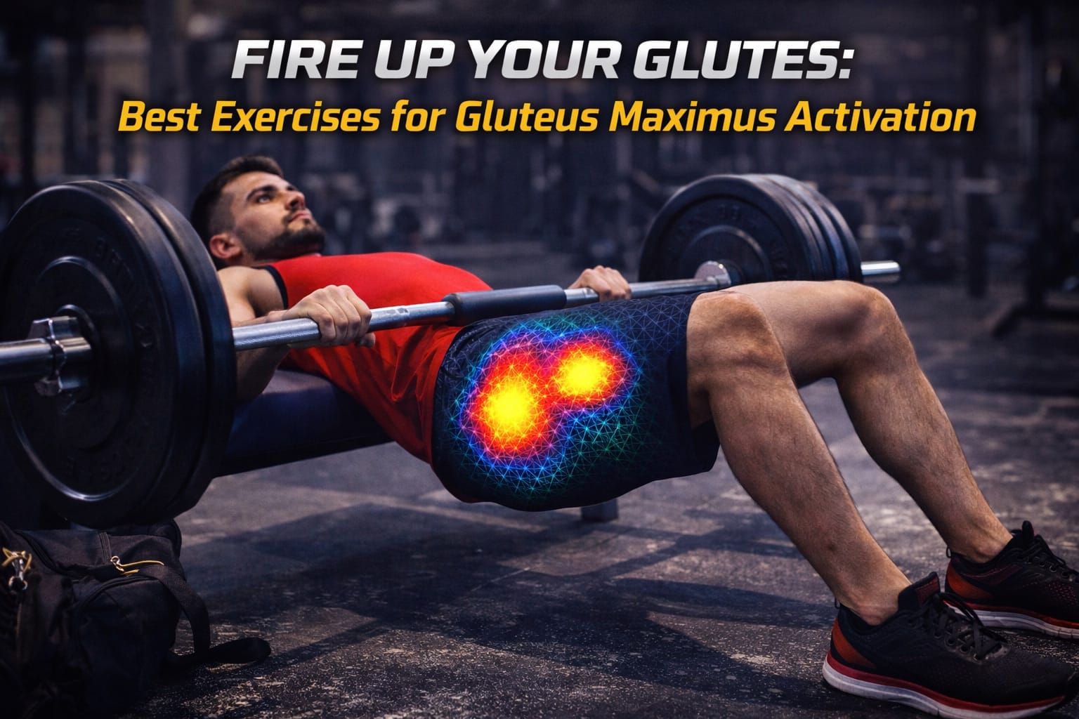 Person performing a hip thrust exercise to activate glutes