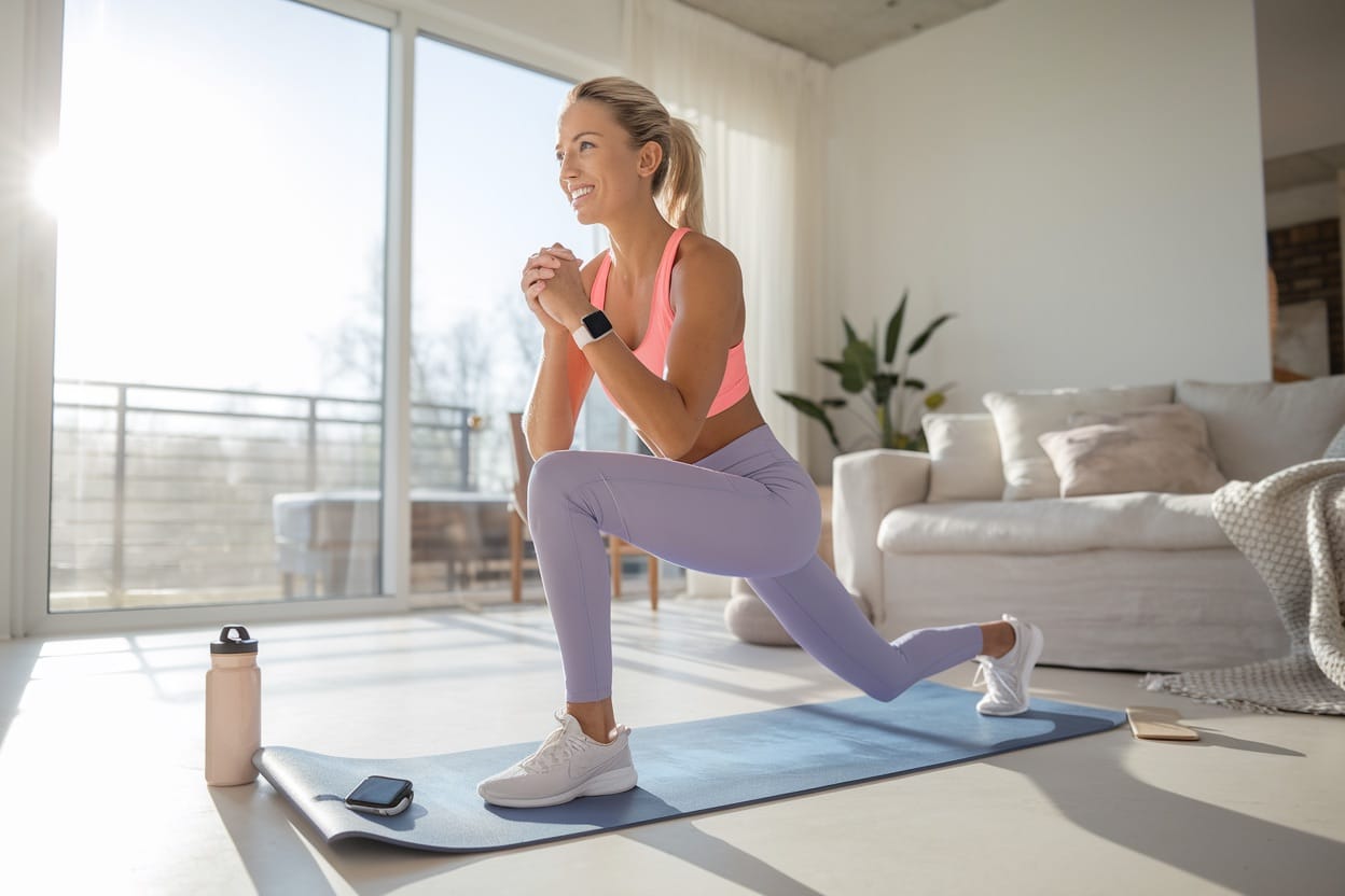 Person doing morning workout exercises