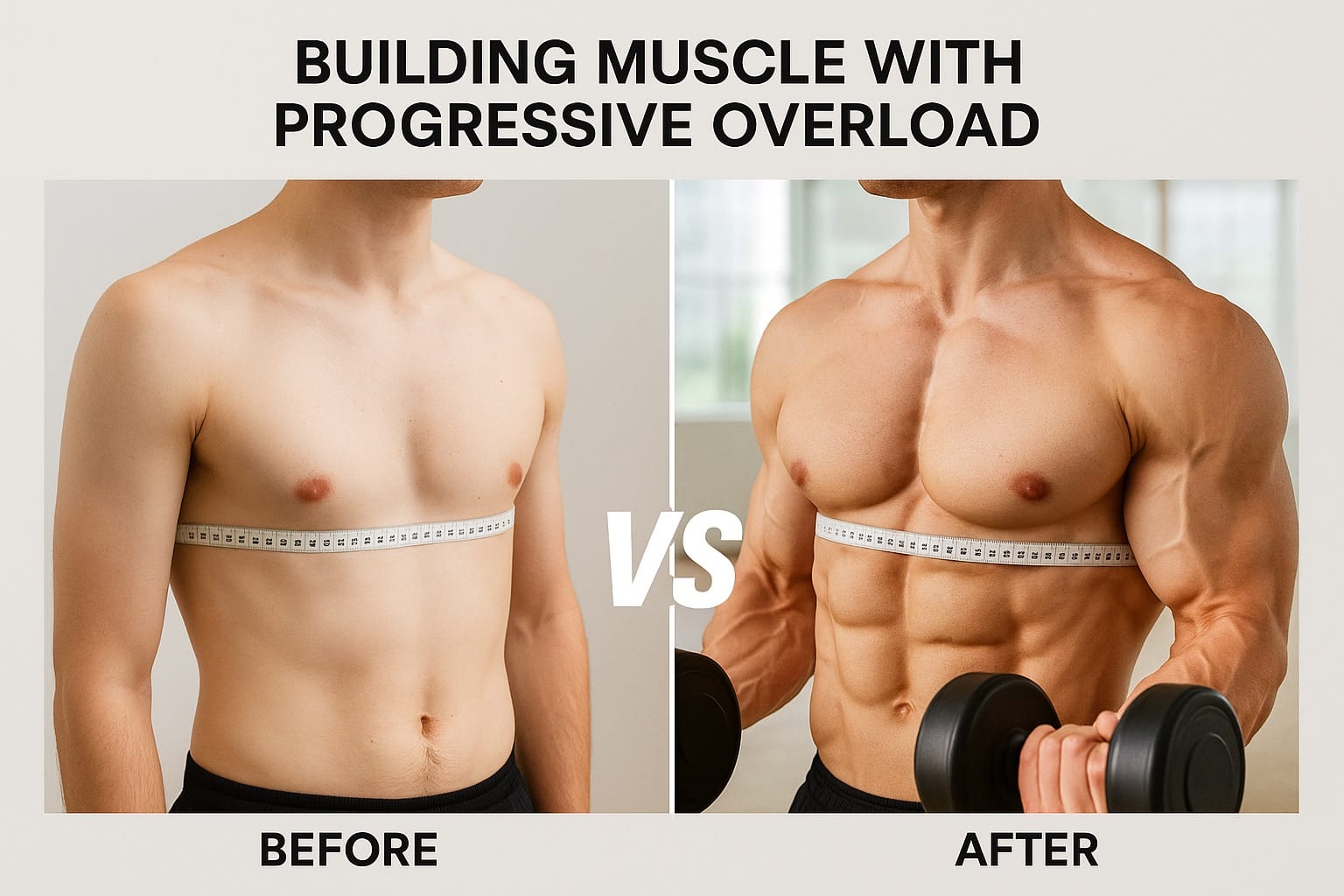 Progressive overload muscle building transformation