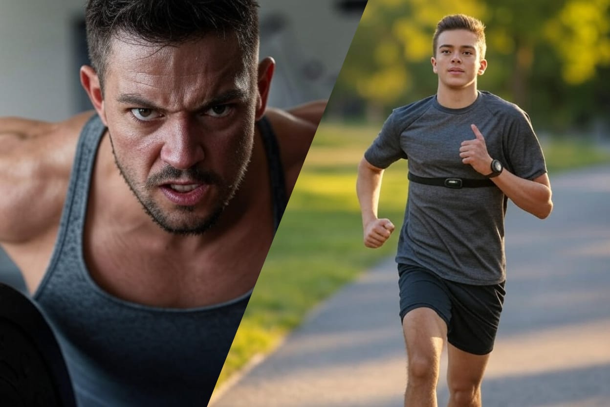 Person doing both cardio and strength training exercises