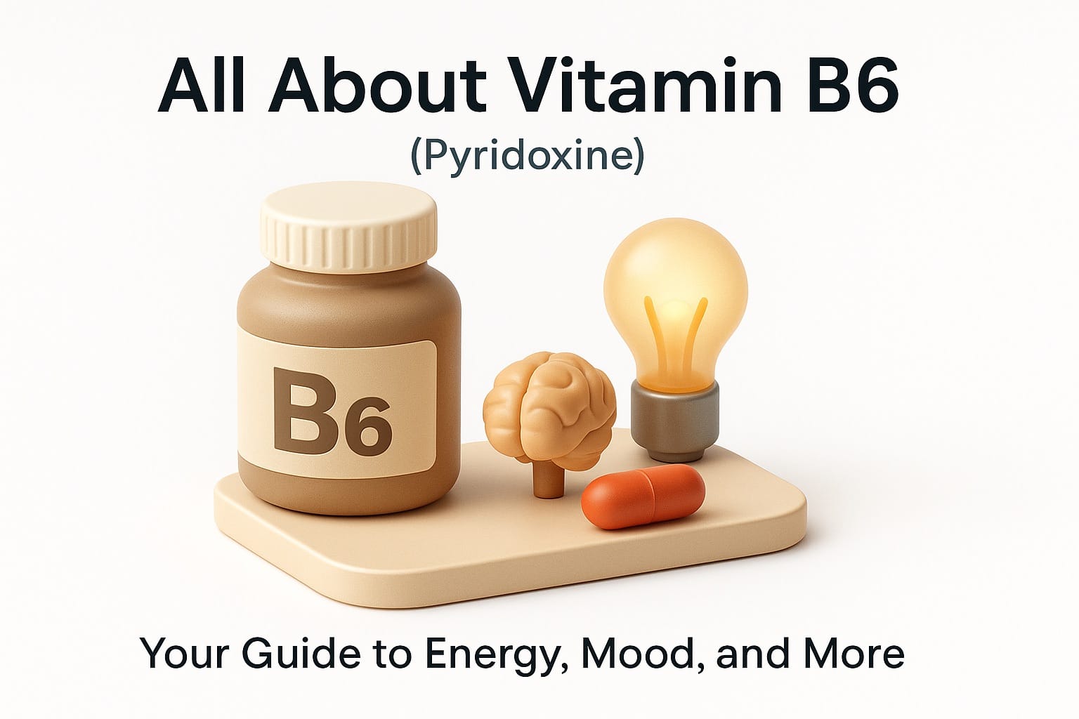 Vitamin B6 rich foods including chickpeas, bananas, salmon, and chicken breast