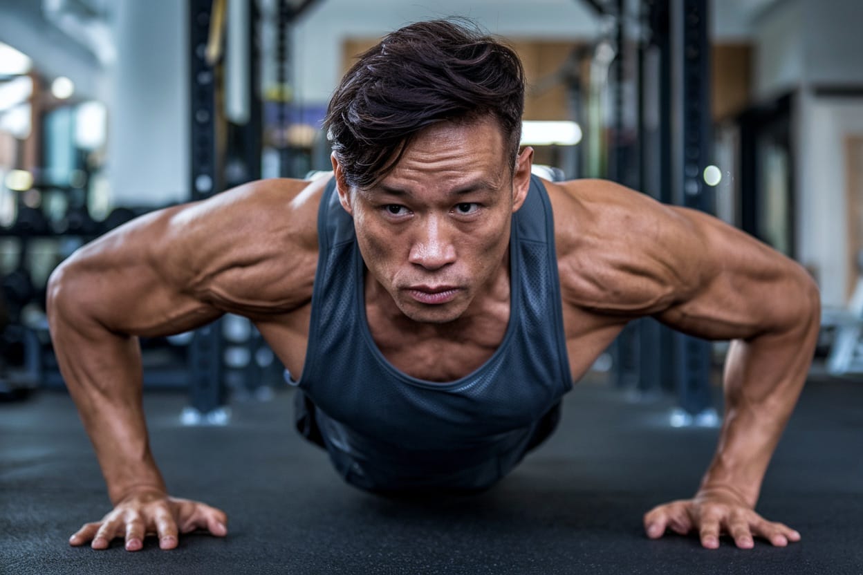 Person performing high-intensity interval training exercises