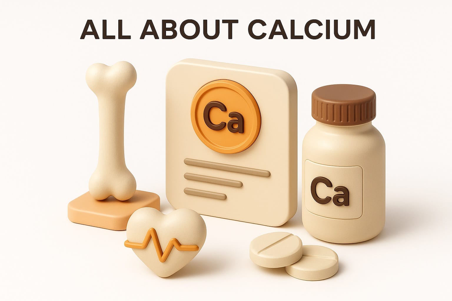 Calcium rich foods including milk, yogurt, kale, broccoli, and almonds