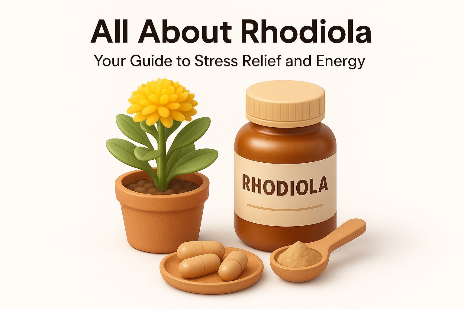 Rhodiola rosea plant growing in mountainous terrain