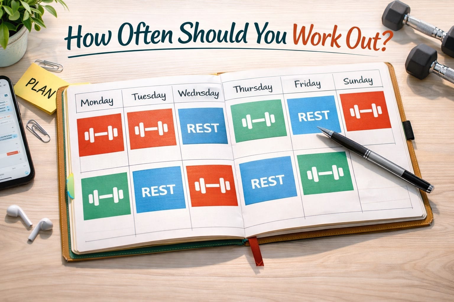Person planning their workout schedule on Easy Reps app