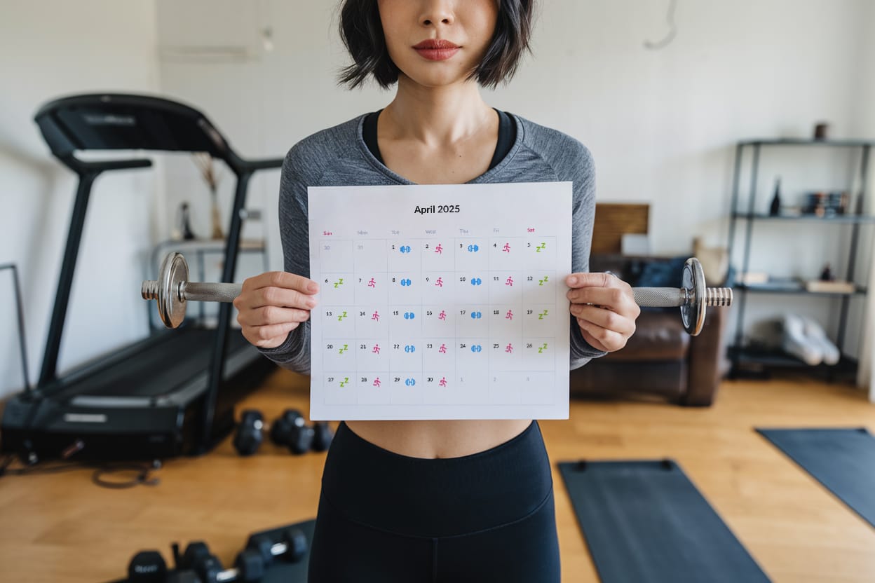 Person planning their workout schedule on Easy Reps app
