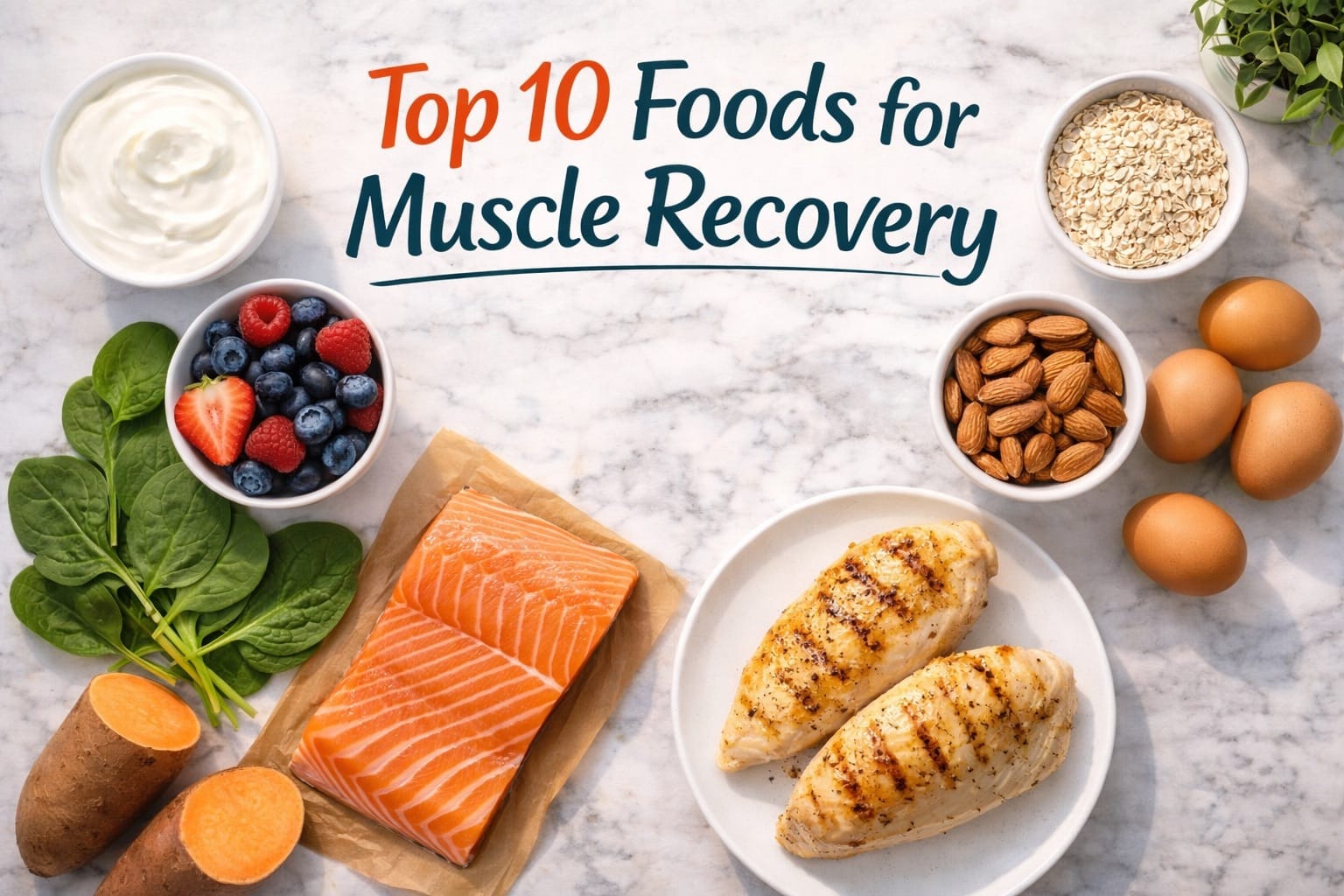 Various healthy foods that aid in muscle recovery