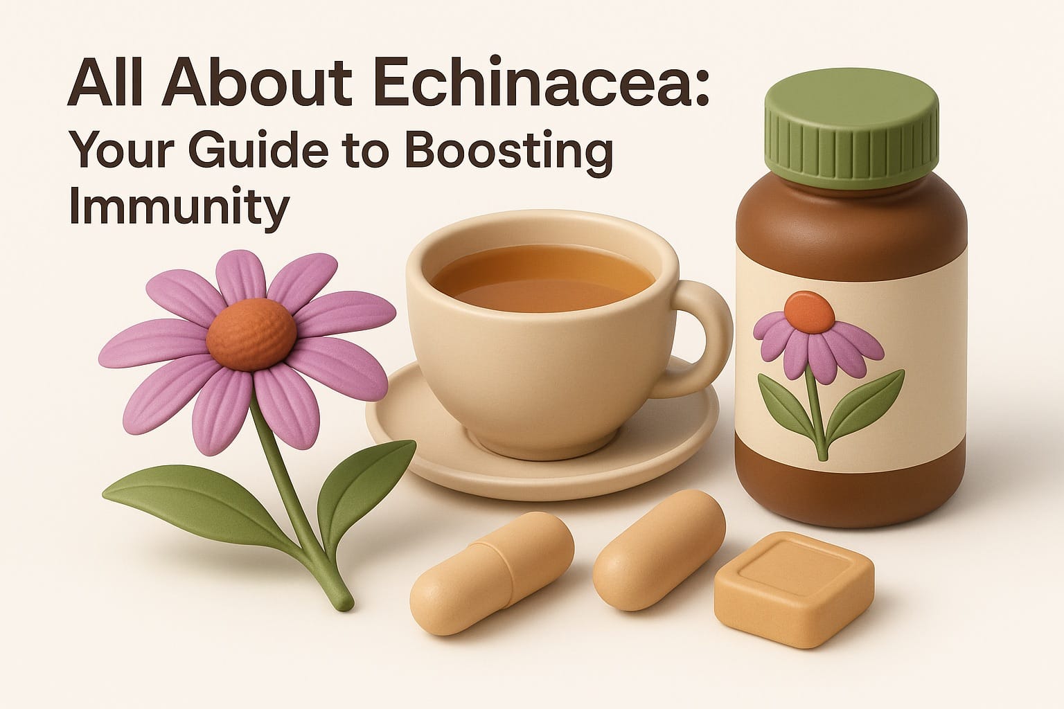 Purple coneflower (Echinacea) blooming in a natural field