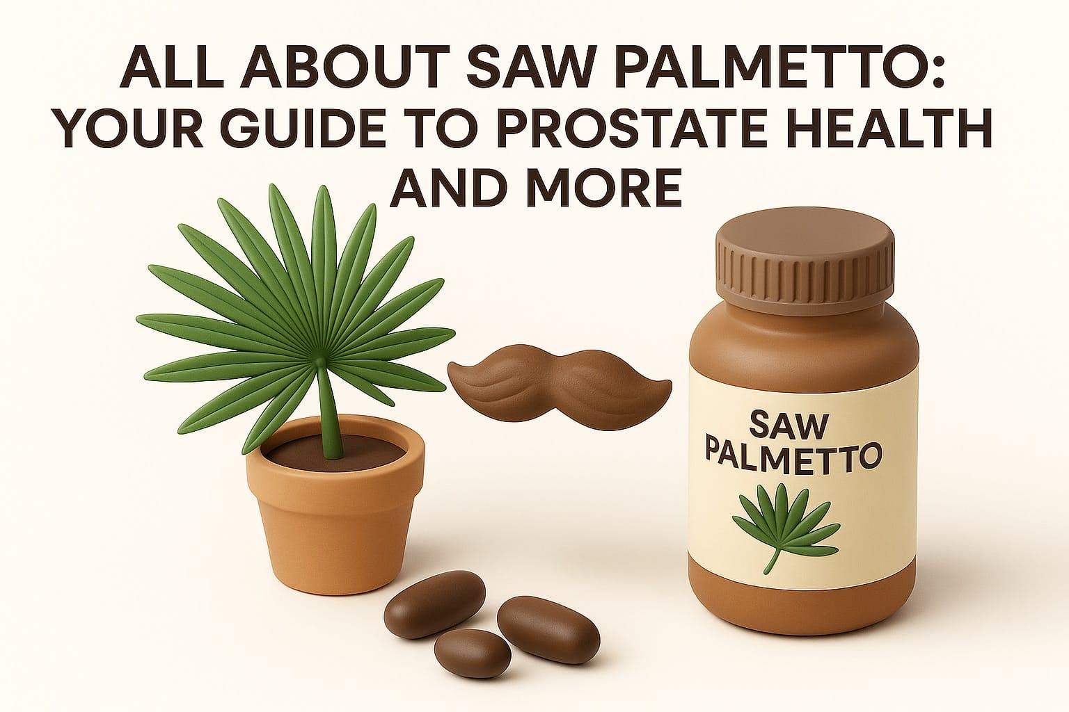 Saw palmetto berries and leaves on a natural background