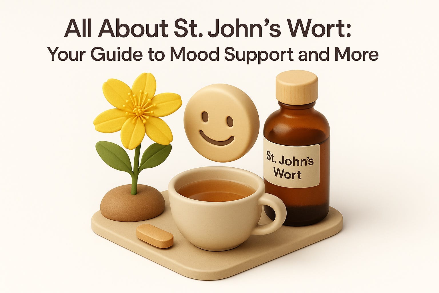 St. John's Wort flowering plant with yellow flowers