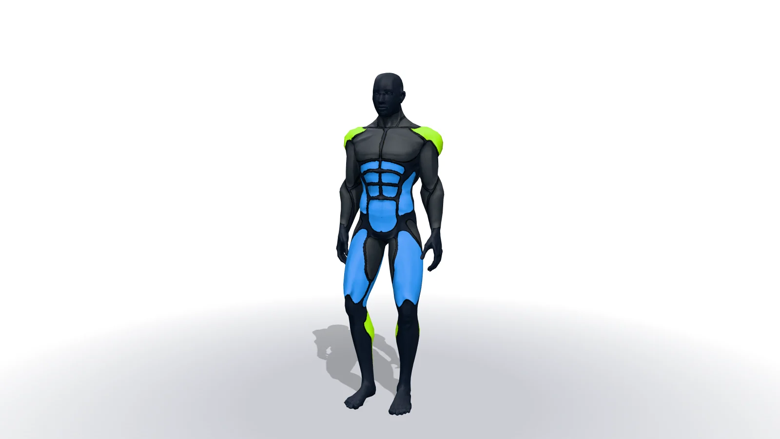 Jumping Jacks, mostrato da una figura 3D