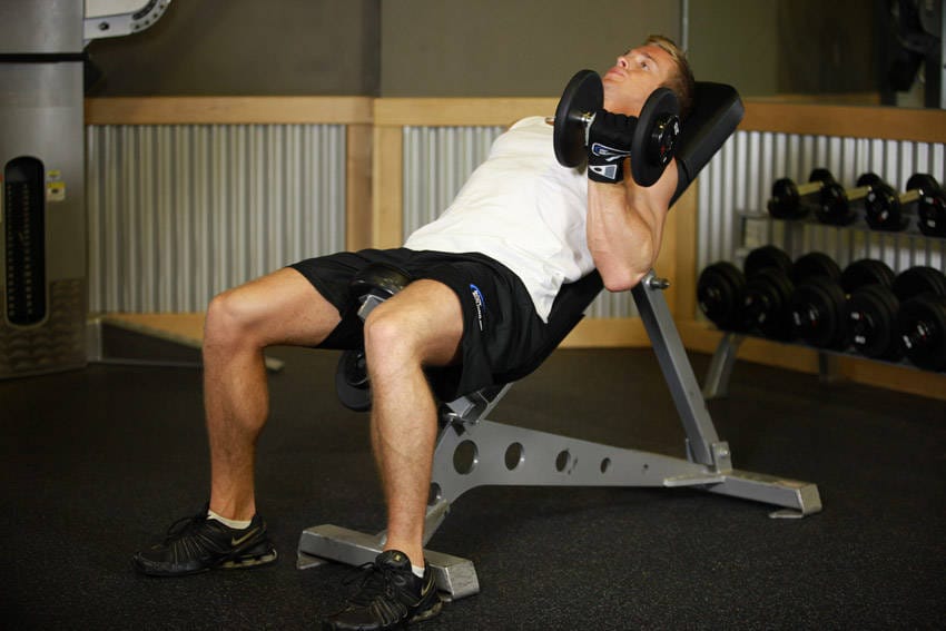 Alternate Incline Dumbbell Curl - Step 0