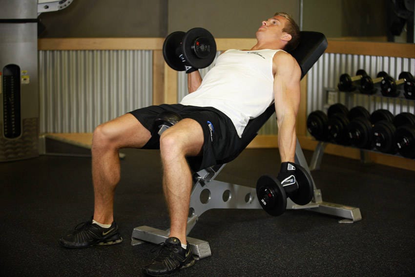 Alternate Incline Dumbbell Curl - Step 1