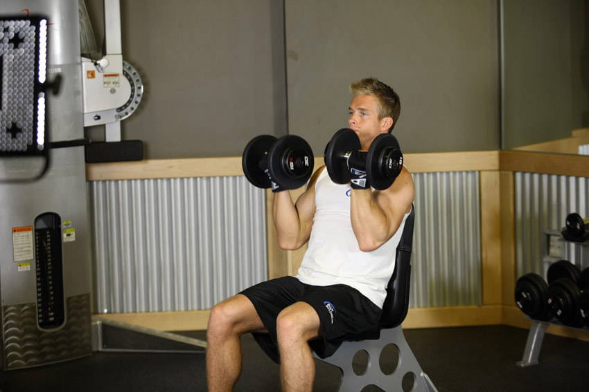 Arnold Dumbbell Press - Step 0