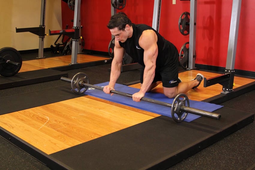 Barbell Ab Rollout - On Knees - Step 0