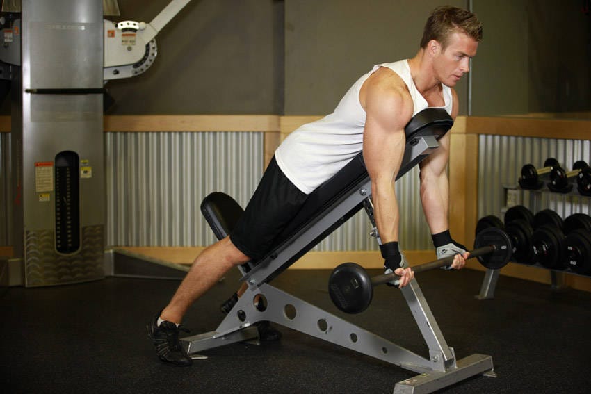 Barbell Curls Lying Against An Incline - Step 0