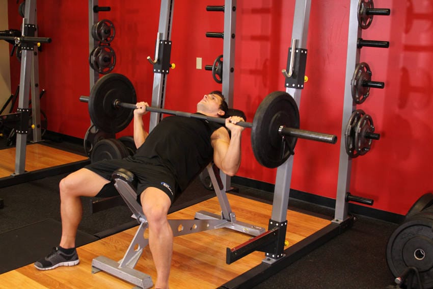 Barbell Incline Bench Press - Medium Grip - Step 1