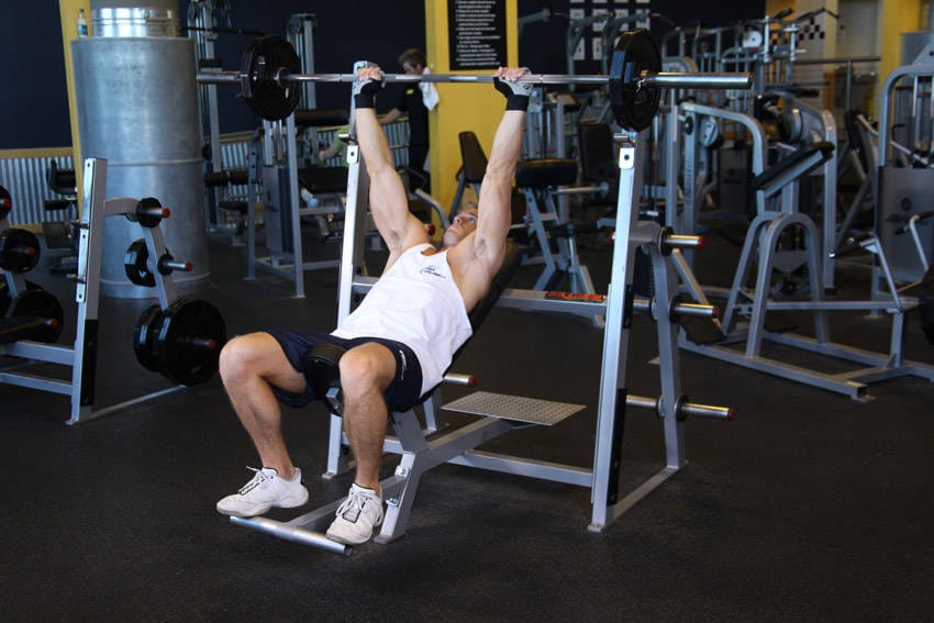 Barbell Incline Shoulder Raise - Step 1