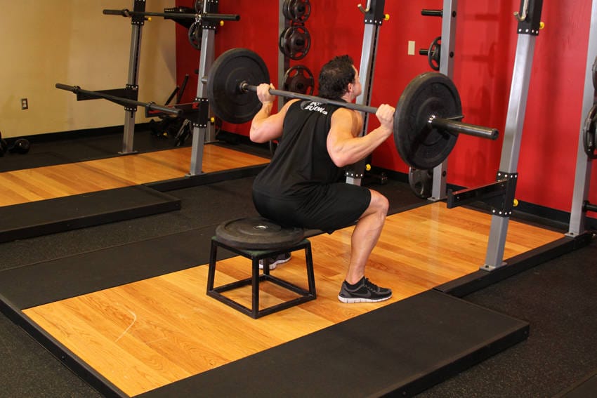 Barbell Squat To A Bench - Step 1
