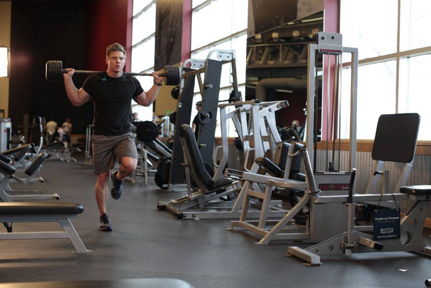 Barbell Walking Lunge - Step 0