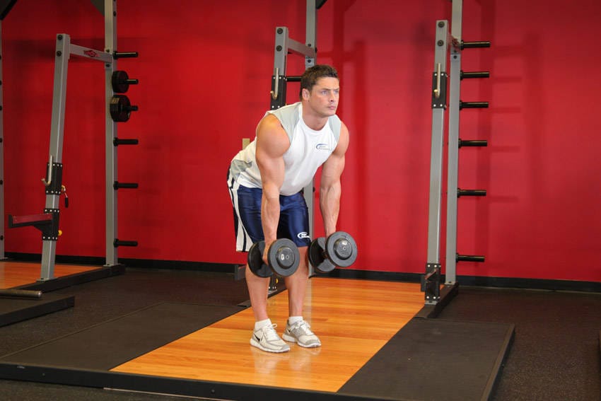 Bent Over Two-Dumbbell Row With Palms In - Step 0