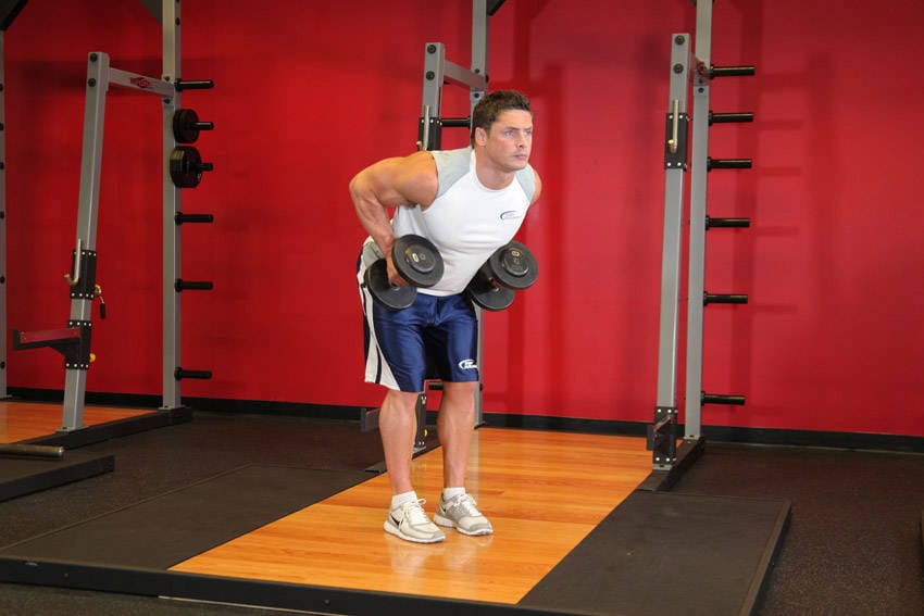 Bent Over Two-Dumbbell Row With Palms In - Step 1