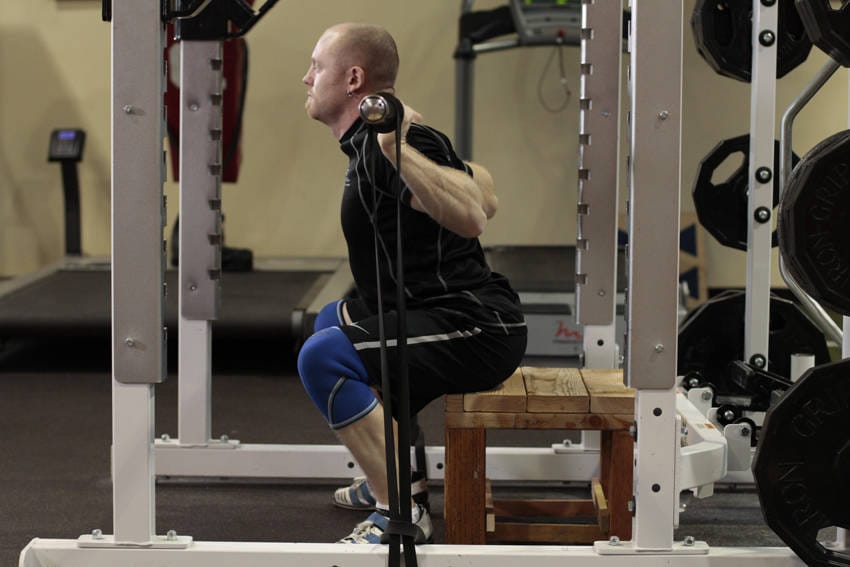 Box Squat with Bands - Step 1