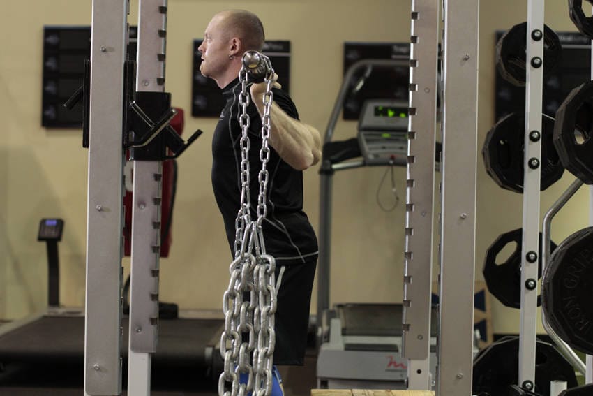 Box Squat with Chains - Step 0