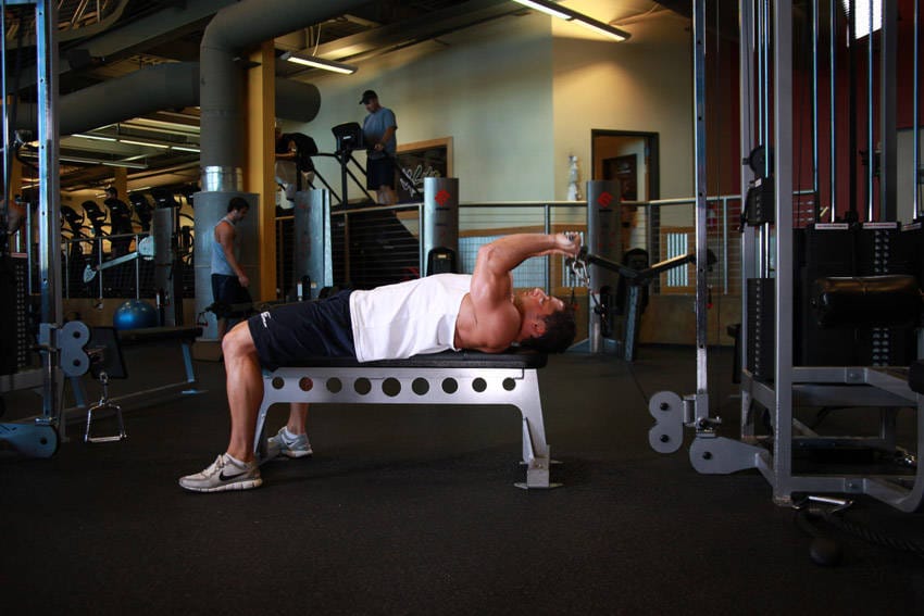 Cable Lying Triceps Extension - Step 0