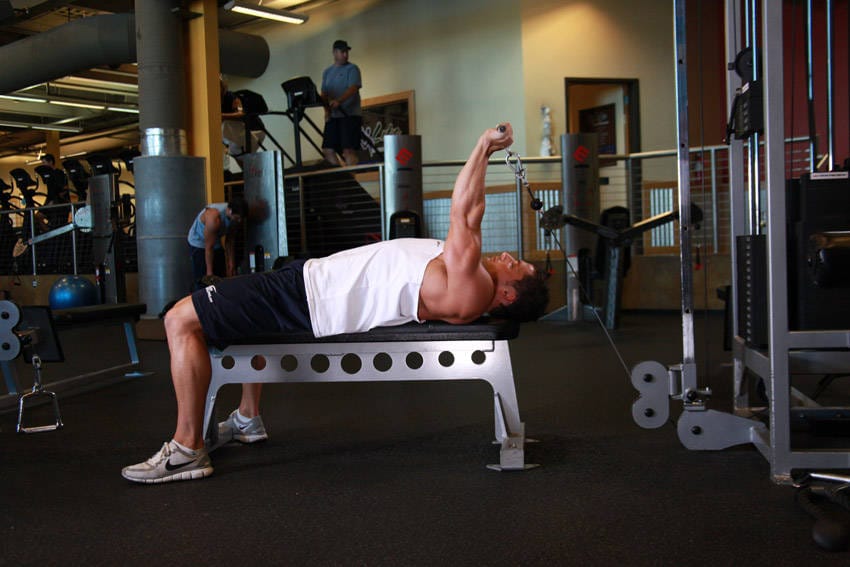 Cable Lying Triceps Extension - Step 1
