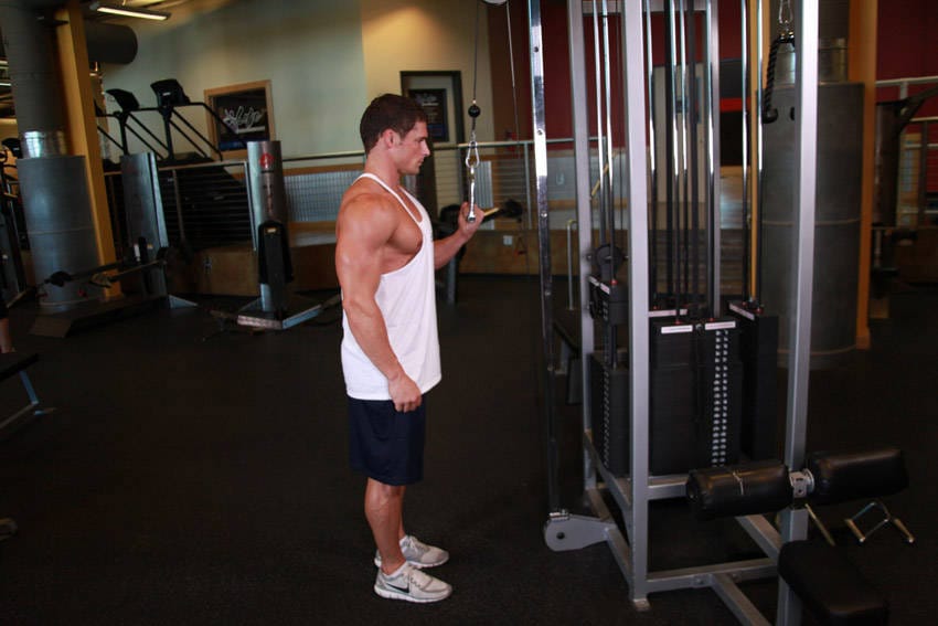 Cable One Arm Tricep Extension - Step 1
