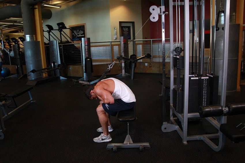 Cable Seated Crunch - Step 1