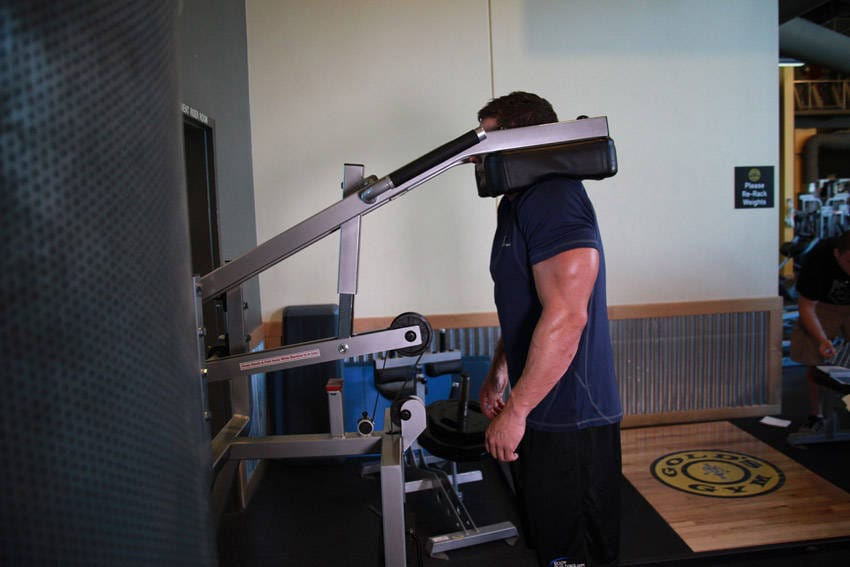 Calf-Machine Shoulder Shrug - Step 1