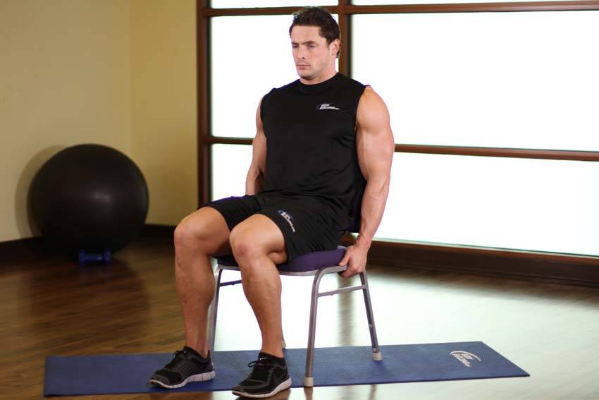 Chair Leg Extended Stretch - Step 0