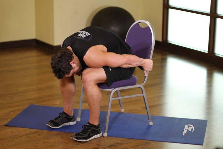 Chair Upper Body Stretch - Step 1