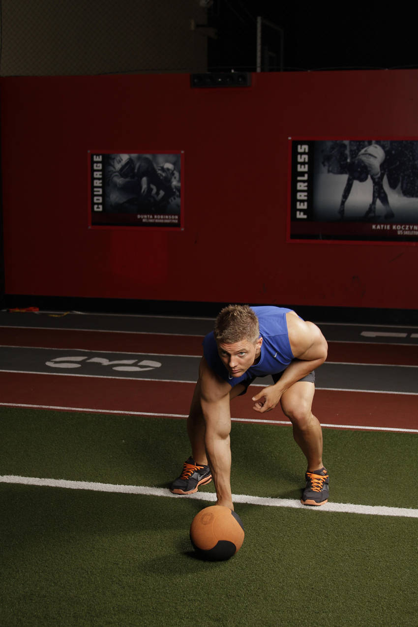 Chest Push from 3 point stance - Step 0