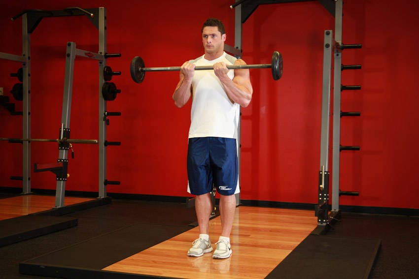 Close-Grip Standing Barbell Curl - Step 1