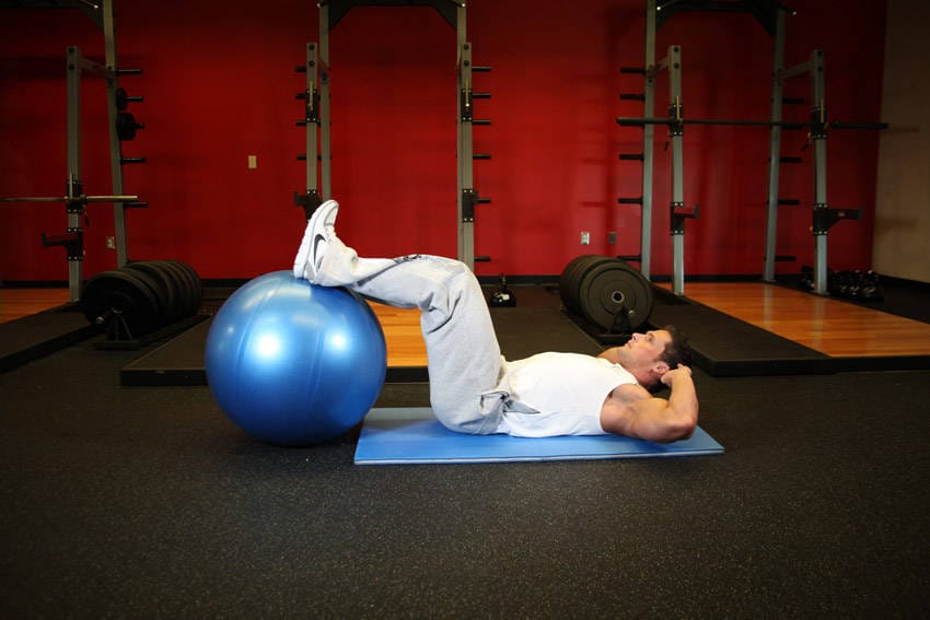 Crunch - Legs On Exercise Ball - Step 0