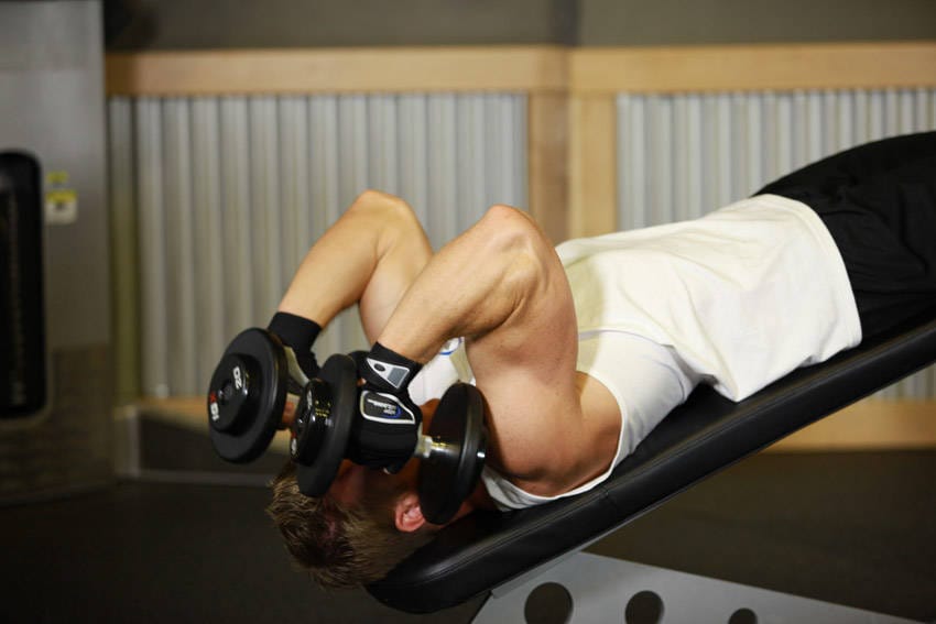 Decline Dumbbell Triceps Extension - Step 1