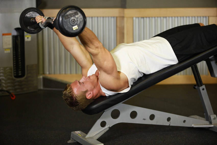 Decline EZ Bar Triceps Extension - Step 0