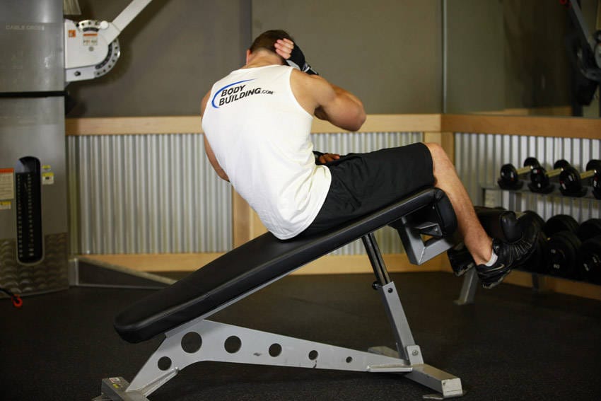 Decline Oblique Crunch - Step 1