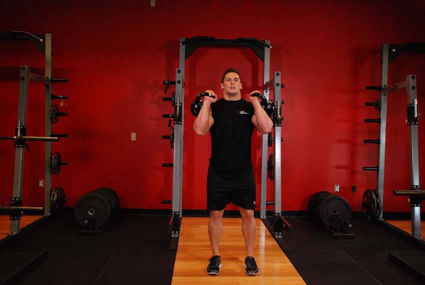 Double Kettlebell Push Press - Step 0