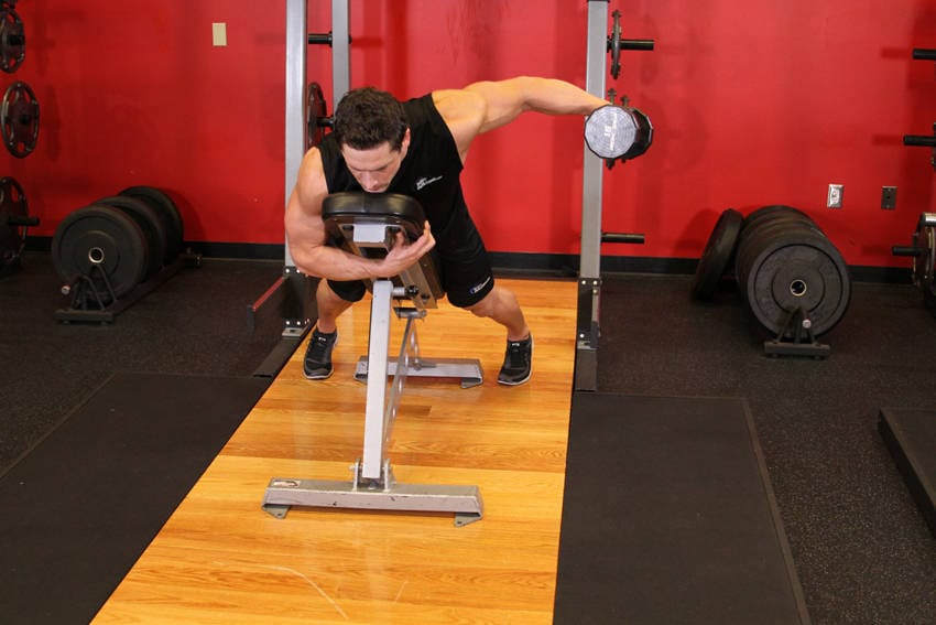 Dumbbell Lying One-Arm Rear Lateral Raise - Step 1